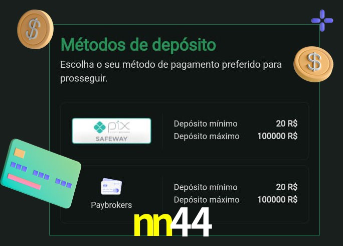 O cassino nn44 oferece uma grande variedade de métodos de pagamento